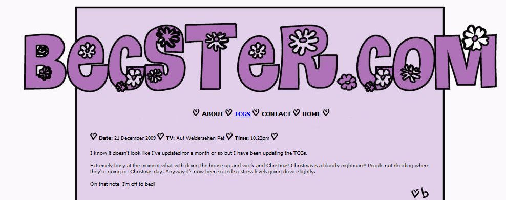 One of my old layouts from 2009 - when it was all html coded