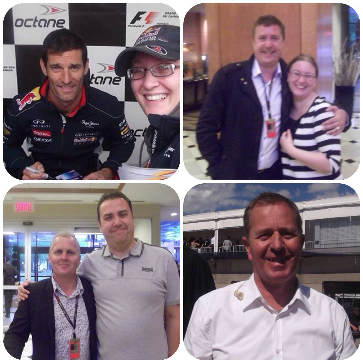Mark Webber David Croft Johnny Herbert Martin Brundle
