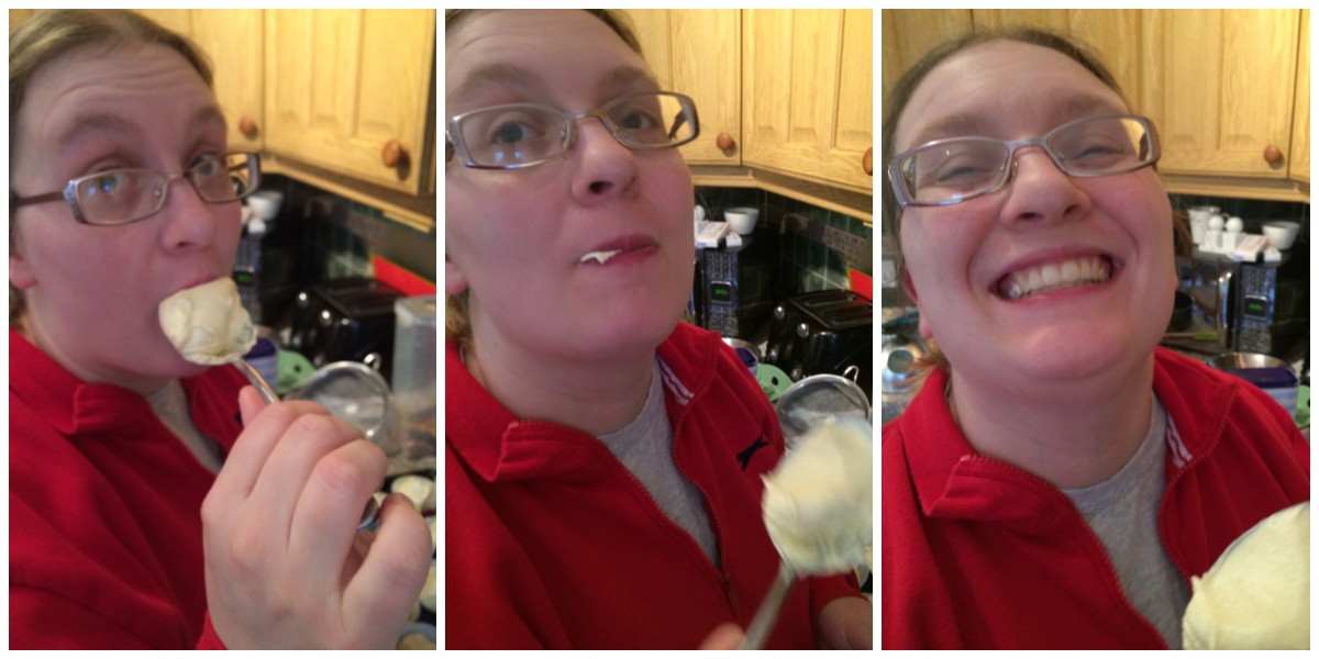 Eating cake mix