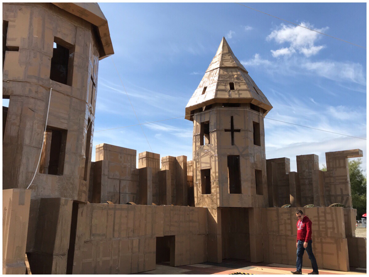 The cardboard castle at Knowsley Sfaari Park