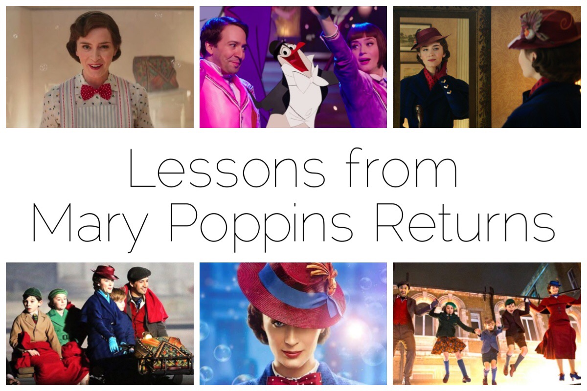 Six different images from Mary Poppins Returns
