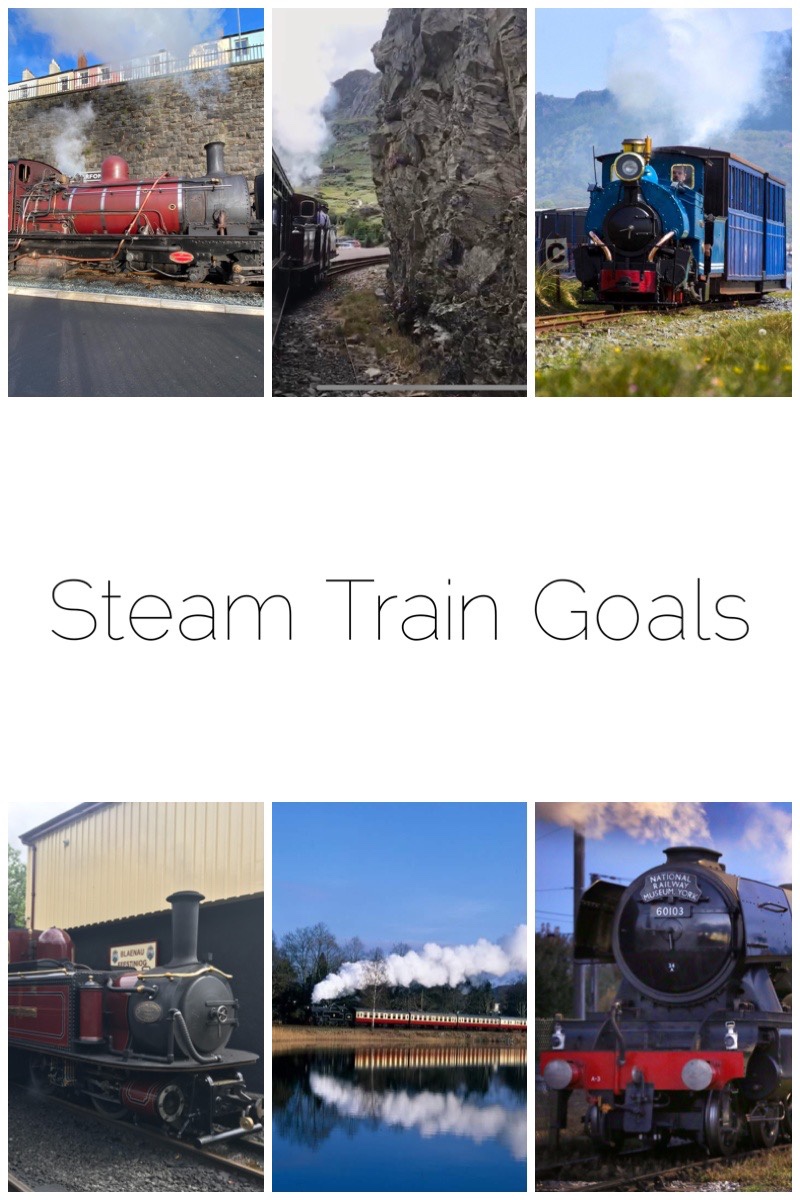 My Steam Train Goals for 2020 - includes attending the Victorian weekend on the Ffestiniog Railway, take a trip on their gravity trains, visit the Lakeside and Haverthwaite Railway, tick off at least two of the South Snowdonia railways and see The Flying Scotsman