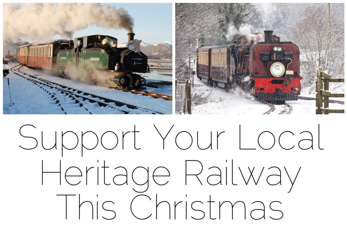 Two images of the trains FF&WHR trains in the snow