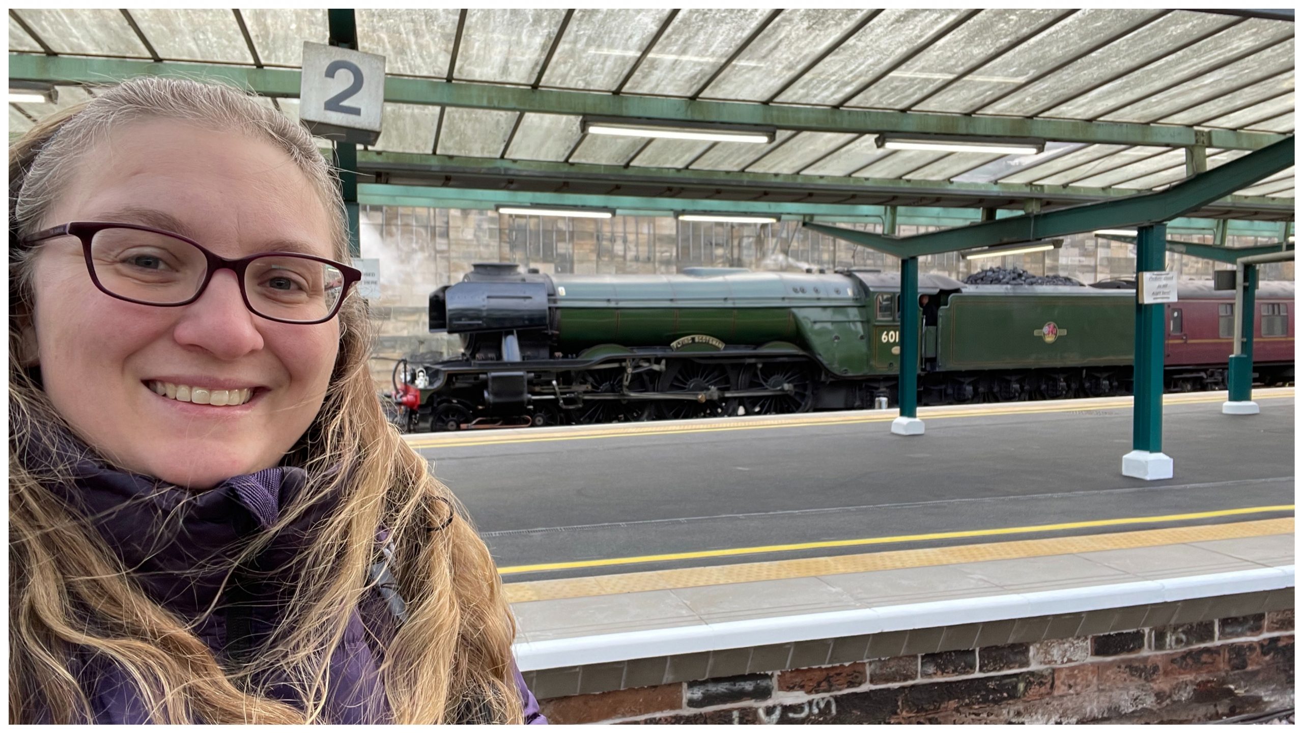 Rebecca with the Flying Scotsman at Carlisle Station