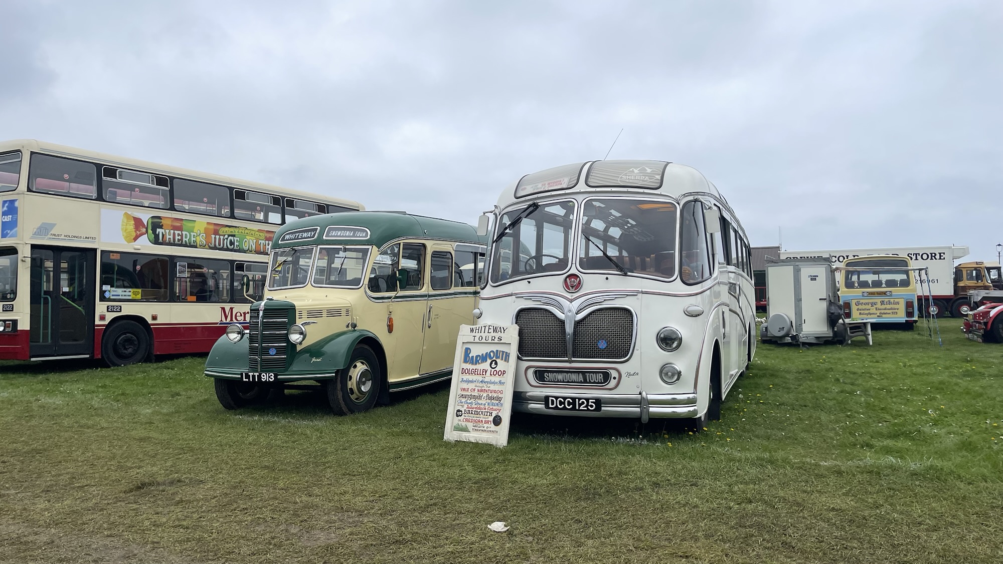 Two whiteways buses at the Llandudno Transport Festival