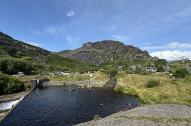 View of Dolrhedyn and Nyth Y Gigfran on a sunny day